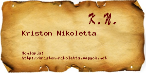 Kriston Nikoletta névjegykártya