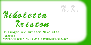 nikoletta kriston business card